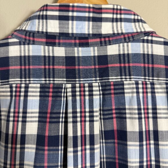 Brooks Brothers Plaid Regent Button Down Shirt Men's XL Blue White Preppy Casual - Picture 12 of 13